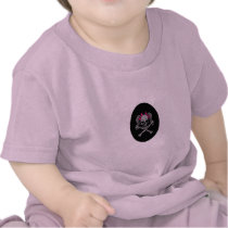Ponytail skull decal pink tshirts