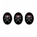 Ponytail Skull Decal w/ Red Bows t-shirts