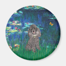 Poodle (8S) - Lilies 5 Fridge Magnet