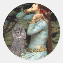 Poodle (8S) - Ophelia Seated Round Sticker