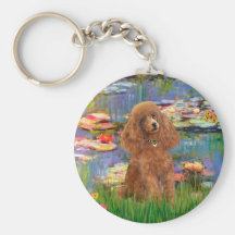 Poodle (Apricot 10) - Lilies 2 Keychains