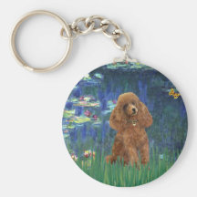 Poodle (Apricot 10) - Lilies 5 Keychain