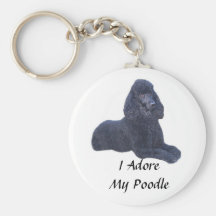 Poodle Black Keychain I Adore