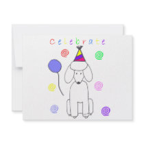 Poodle Celebrate Personalized Announcement