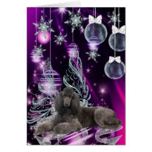 Poodle Christmas Card