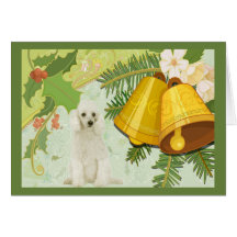 Poodle Christmas Card Bells