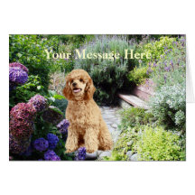 Poodle Garden Greeting Card
