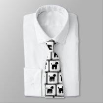 Poodle Graphic (Black) Custom Ties
