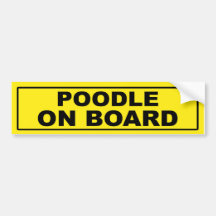 Poodle on Board Bumper Stickers