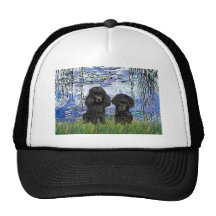 Poodle Pair (black) - Lilies 6 Trucker Hat