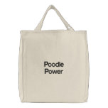 Poodle Power Embroidered Tote embroidered bags