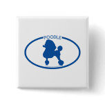 Poodle Silhouette Button