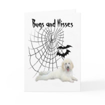 Poodle White Halloween Greeting Card