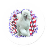 Poodle (wht) Patriot Stickers