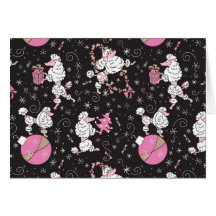 Poodles Decorating New Version Greeting Card