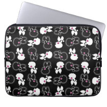 Poodles on Black Sleeve laptop sleeves