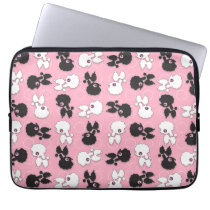 Poodles on Pink Sleeve laptop sleeves