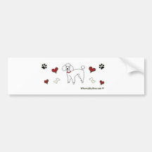 PoodleWht Bumper Stickers