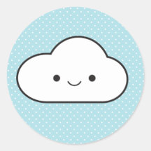 Poofy Cloud Round Stickers