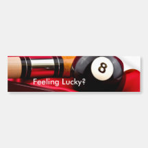 Pool Ball and cue Bumper Sticker