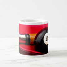 Pool Ball and cue Coffee Mugs