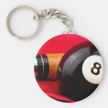 Pool Ball and cue Key Chain