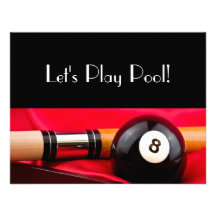 Pool Ball and cue Personalized Announcements