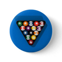 Pool Balls on Blue Felt Billiards Table: