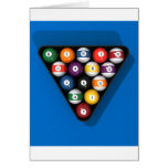 Pool Balls on Blue Felt Billiards Table: Cards