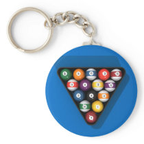 Pool Balls on Blue Felt Billiards Table: