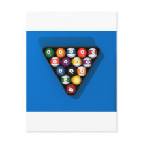 Pool Balls on Blue Felt Billiards Table: