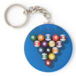 Pool Balls on Blue Felt: Keychain