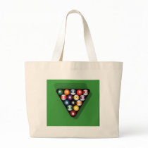 Pool Balls on Green Felt Billiards Table: Tote Bag