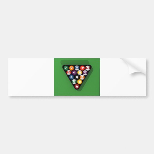Pool Balls on Green Felt Billiards Table: Bumper Sticker