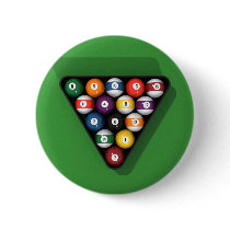 Pool Balls on Green Felt Billiards Table: