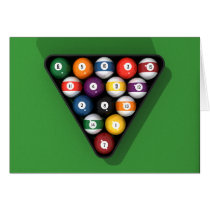 Pool Balls on Green Felt Billiards Table: