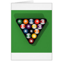 Pool Balls on Green Felt Billiards Table: Card