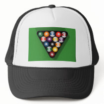 Pool Balls on Green Felt Billiards Table:
