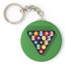 Pool Balls on Green Felt Billiards Table: