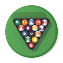Pool Balls on Green Felt Billiards Table:
