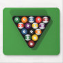 Pool Balls on Green Felt Billiards Table: Mouse Pads