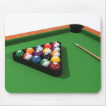 Pool Balls on Green Felt Billiards Table mousepads