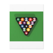 Pool Balls on Green Felt Billiards Table: