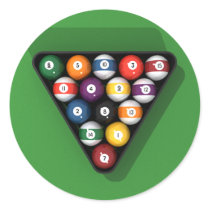 Pool Balls on Green Felt Billiards Table: