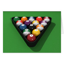 Pool Balls on Green Felt: Greeting Card