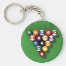 Pool Balls on Green Felt: Keychain
