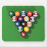 Pool Balls on Green Felt: Mousepads