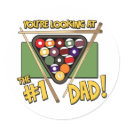 Pool/Billiards #1 Dad Father's Day Gift stickers