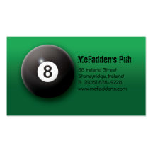 Pool - Billiards 8 Ball Business Card Green
