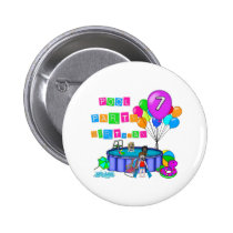 Pool Party 7th Birthday buttons